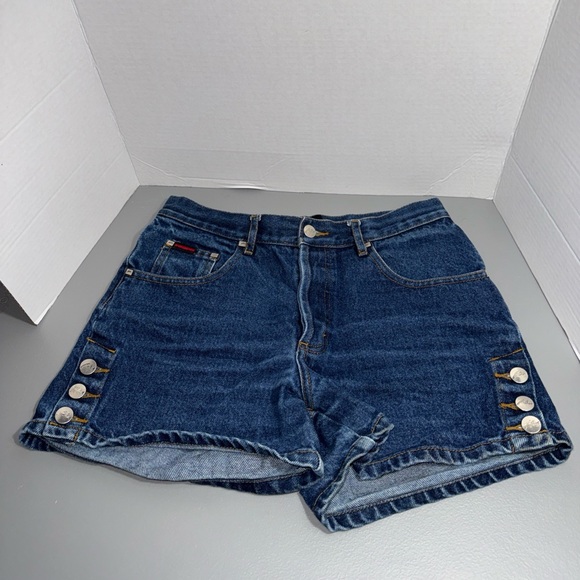 FUBU Pants - Rare Vintage Y2K FUBU Denim Blue Women's Juniors Button Accented Shorts